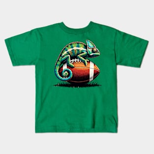 Chameleon on football Kids T-Shirt